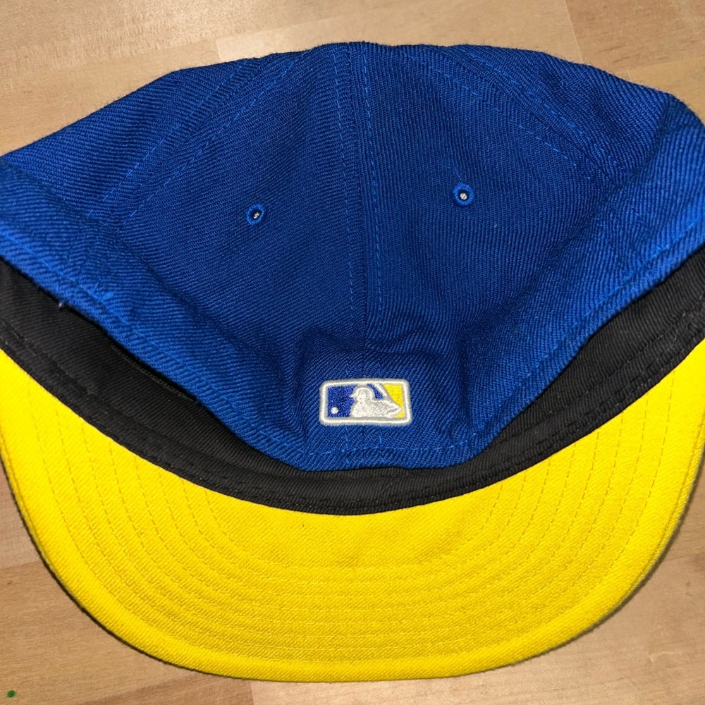 Detroit Tigers New Era Retro Fitted Blue/Yellow Cap Size 7 1/8 - Picture 3 of 4